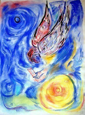 Shoshannah Brombacher: 'Angel', 2007 Pastel, Spiritual.  I often paint angels, the winged messengers between tow worlds, and have many more in my studio. Please CONTACT me for all information about price, availability, commissions etc. : SHOSHBM@ AOL. COM Thank you ...