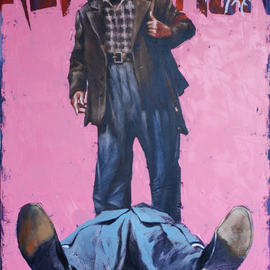 Igor Shulman: 'face of the revolution', 2019 Oil Painting, People. Artist Description: This is not a horror story. A simple poster. I thought about this. What will be the person who will kill you  A decent revolution, as a rule, carries a civil war. And in this war people also kill each other. Only there each other is killed by ...