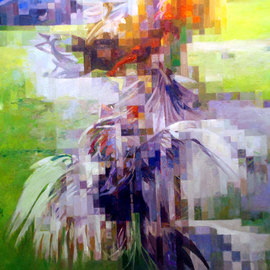 Francisco Sillue: 'in nature', 2019 Oil Painting, Sports. Artist Description:  Rooster Fight, classic painting of the time.Movement, depicting two fighting cocks, in cockfight, oil painting, figures are represented in motion with different overlapping positions, colors and movement define the calligraphy of this artist...