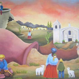 Silvana Langlois: 'Tinajas del Norte', 2003 Acrylic Painting, Other. 