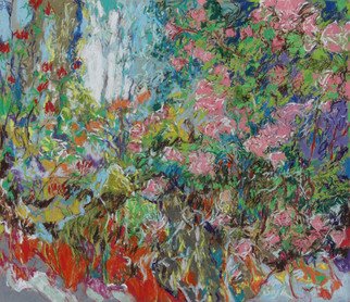 Simon Blackwood: 'Azaleas 1', 2015 Pastel, Landscape.     scottish borders landscape    ...