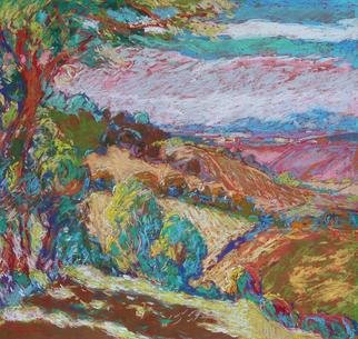 Simon Blackwood: 'borders landscape1', 2013 Pastel, Landscape.   scottish borders landscape  ...