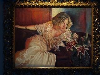 Morris Docktor: 'Bride in antique wedding gown', 2013 Oil Painting, Representational.   OIl portrait of bride in a romantically sensual style !    ...