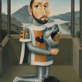 Slavko Krunic: 'Cockode of Knighthood', 2011 Oil Painting, Surrealism. 