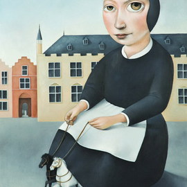 Slavko Krunic: 'Retired Cinderella', 2010 Oil Painting, Surrealism. 