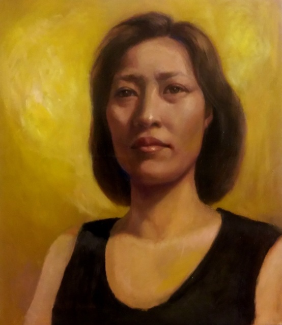 Artist Eun Yun. 'Self Portrait' Artwork Image, Created in 2016, Original Painting Oil. #art #artist