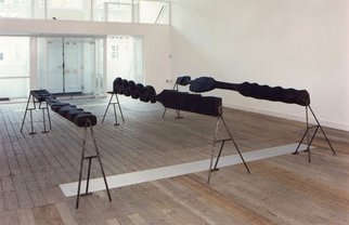Stefan Van Der Ende: 'landscape', 1994 Wood Sculpture, Abstract.  elmwood / steel ...