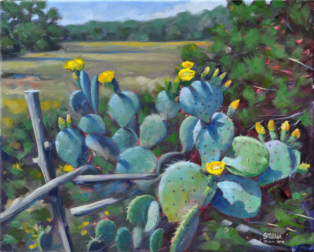 Artist Steve Miller. 'Cactus Spring' Artwork Image, Created in 2010, Original Printmaking Giclee. #art #artist