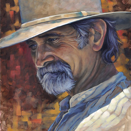 Steve Miller: 'Regret', 2011 Oil Painting, Western. Artist Description:     Western Fort Worth Stockyards cowboy hat beard  ...