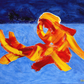 Richard Solstjarna: 'Life in motion no1', 2000 Acrylic Painting, Abstract Figurative. Artist Description:  Represented in the prestigious french artdictionairy La Mer, Regards Editions dArt, together with great artists such as Picasso, Gaugin, Van Gogh and William Turner.  Richard Solstjarnas bold, expressive paintings depict abstracted, loosely anthropomorphic figures in which no precise human body is discernable, but which seem to be living, ...