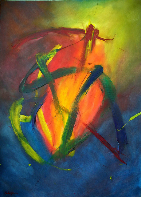 Richard Solstjarna  'Phoenix No6', created in 2006, Original Painting Tempera.