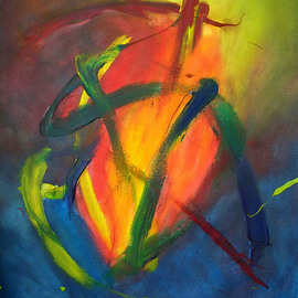 Richard Solstjarna: 'Phoenix no6', 2006 Tempera Painting, Mythology. Artist Description: Frame size 34x26 inches.  Tempera, Acrylic on paper.  A worlds vision and of the things, emotional, luminous, positive, vibrant of deep, profound, authentic, genuine sentiments His heart vibrates of the poetic accents of rare intensity and the moment of the inspiration is always intensively lived.  In his painting ...