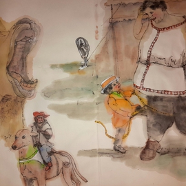 Debbi Chan Artwork Come one come all to circus album, 2015 Watercolor, Circus