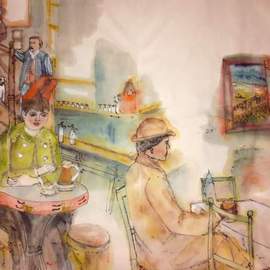 Debbi Chan Artwork Looking at Van Gogh my way album, 2016 Watercolor, Famous People