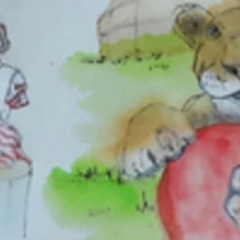 Debbi Chan Artwork a circus story, 2015 Watercolor, Circus