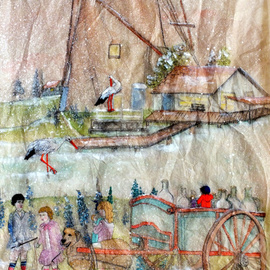 Debbi Chan Artwork a day long ago in the Netherlands embroidered, 2012 Fiber, Indiginous