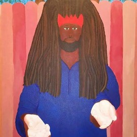 Gregory Roberson: 'Young King', 2015 Acrylic Painting, Ethnic. Artist Description: Original acrylic Painting on canvas of a contemporary Young King and Lion from the tribe of Judah.Rasta, African- American, ethnic, tribal, liberation, warrior, spear, king, ethnic, people, man, Judah...