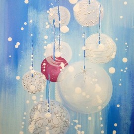 Svetlana Sokolova: 'christmas balls', 2021 Other Painting, Abstract Figurative. Artist Description: Christmas and New Year are getting closer and closer. . .Acrylic, mixed media Bruno Visconti  paper  290 g   m 41   29 cm, A316. 14aEUR   11. 41aEURWeight: 0. 1kg...