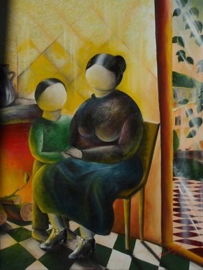 Massimiliano Stanco: 'with nonna Carmela', 2008 Oil Painting, Surrealism.  Childhood years spent in Lacedonia. ...