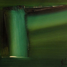 Stefan Fiedorowicz: 'Colourless Green Idea 2', 2007 Oil Painting, Abstract. Artist Description: Initially it was an idea looking for a place to happen. The strength in my emotion was like thunder in the air. I became intoxicated by the idea and felt unshackled. I choose viridian green, the darker side of spring green as the season is upon us. ...