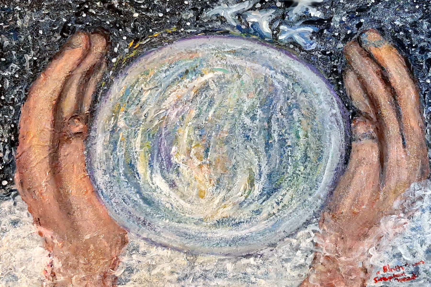 Stephen Mead: 'Birth', 2002 Mixed Media, Visionary.  A meditation for global healing, part of the series 