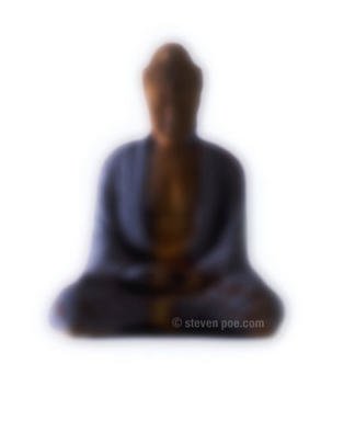Steven Poe: 'Beginners Mind', 2000 Color Photograph, Travel. Soft out of focus Buddha in a white field reminds the novice and experienced practitioner of the challenges face by beginners mind. ...