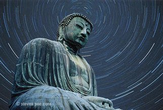 Steven Poe: 'Stellar Buddha', 2001 Other Photography, Visionary. A Daibatsu Buddha meditates with star trails in the background....