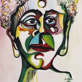 Gil Garcia: 'lucricia', 1998 Oil Painting, Indiginous. Artist Description: Portrait, of Lucrecia an African Queen...