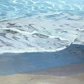 Sue Jacobsen: 'Early AM Malibu', 1995 Oil Painting, Seascape. Artist Description: An early walk on the beach with Mother Nature teaches me much about color and movement....