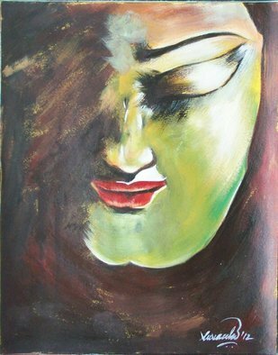 Susanta Das: 'mine ', 2012 Acrylic Painting, Mythology.   12 inches X 15 inches   ...