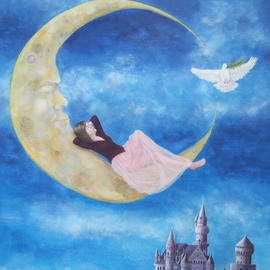Suzan Fox: 'Only In Our Dreams', 2008 Tempera Painting, Magical. Artist Description:  Painted in Egg Tempera ...