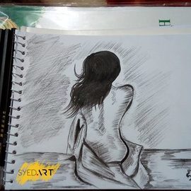 Nude Girl Sketch, Syed Waqas  Saghir