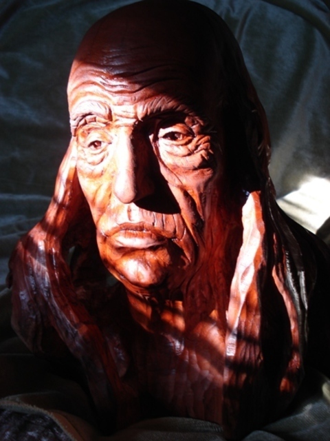 Artist Tosic Aleksandar. 'Old Man' Artwork Image, Created in 2011, Original Sculpture Wood. #art #artist