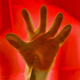 Tamarra Tamarra: 'rubber hand 2', 2019 Photography, Abstract. Artist Description: Color abstract photograph of a hand in a rubber glove...
