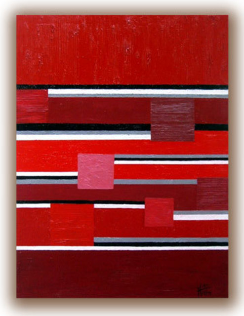 Artist Tara Hutton. 'Red Square' Artwork Image, Created in 2010, Original Painting Acrylic. #art #artist