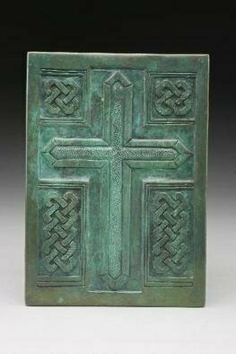 Ted Schaal: 'Cross', 2005 Bronze Sculpture, Biblical.  Bronze relief. includes hardware for custum instalation. ...