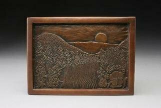 Ted Schaal: 'Meadow by day', 2005 , Landscape.  wall relief. Please allow 2 months for casting and delivery if not in stock. ...