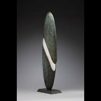 Ted Schaal: ' The Rift', 2013 Mixed Media Sculpture, Minimalism.  This sculpture is cast bronze and mirror polished stainless steel. ...
