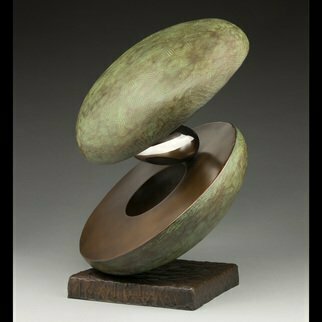 Ted Schaal: 'orbacado', 2016 Bronze Sculpture, Abstract. The Orbacado was inspired by pulling apart and avocado and the void left by the pit on one side.  It is a contemporary abstract sculpture made of bronze with polished stainless steel pit. ...