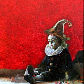 Temo Svirely: 'pierrot', 2011 Oil Painting, Theater. 