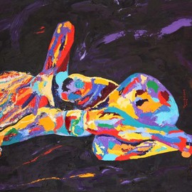 Terri Higgins: 'I Stopped Reaching Out Because Nothing Was There', 2012 Oil Painting, Abstract Figurative. Artist Description:  Figurative abstract, reclining nude, impasto, oil on canvas   ...