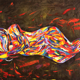 Terri Higgins: 'The Silence Held All the Despair', 2014 Oil Painting, Figurative. Artist Description:  Female figure reclining. ...