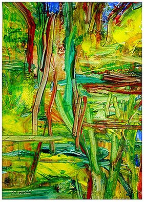 Theo Radic: 'Eucalyptus grove', 2007 Oil Painting, Abstract.   30. 0 ...