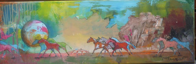 Thierry Merget  'CHEVAL LIBERTE 2 De 5', created in 2016, Original Painting Acrylic.