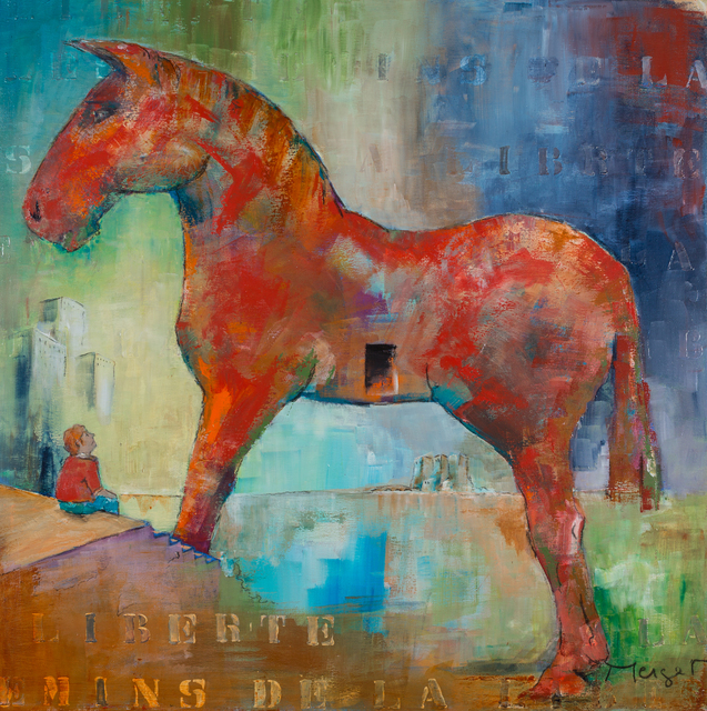 Thierry Merget  'Le Cheval De Troie 1', created in 2015, Original Painting Acrylic.
