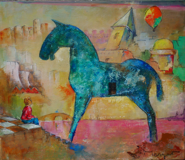 Thierry Merget  'The Blue Horse', created in 2015, Original Painting Acrylic.