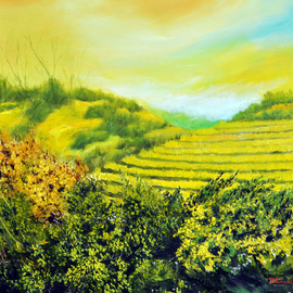 Nguyen Huu Thuan: 'sapa at 5pm', 2013 Oil Painting, Landscape. 