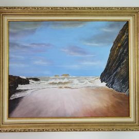 Tihomir  Vachev: 'Waves on the shore', 2021 Oil Painting, Landscape. Artist Description: The paintings are inspired by a real place. ...
