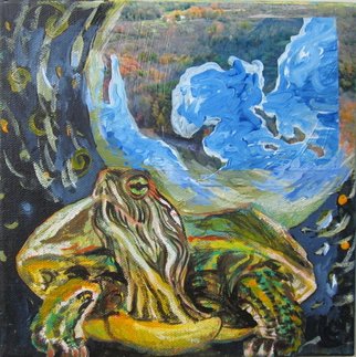 E. Tilly Strauss: 'World on back of Turtle', 2013 Mixed Media, Surrealism.   turtle, mythology, myth, world, earth, celestial, story, surrealism   ...