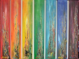 Romeo Dobrota: 'colors in paradise sku 1044', 2021 Acrylic Painting, Mythology. Is an painting symbolize the spectrum colors, made by acrylic on canvas, joyfully.Is inspired from Rainbow, the nicely and complet colors in the world, is a ParadiseReligious Paradise the garden where according to the Bible Adam and Eve first lived  Eden an intermediate place or state where the souls ...